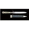 Image 2 : Small Sheffield dagger, approx 9-1/8” overall with 5” double-edged dagger blade. The ricasso is stam
