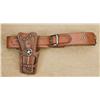 Image 1 : Deluxe custom tooled heavy leather double loop holster and cartridge belt by P.R. Roland of Huntingt