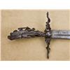 Image 3 : French made Satanic dagger of ceremonial size showing cast-iron hilt with double fuller, dagger styl