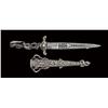 Image 2 : Fancy French figural dagger, approx. 8-3/8” long with a 5” double edged dagger blade and a 2-7/8” sh