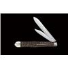 Image 1 : Large rare folding hunter-pattern knife. Approx. 8-1/4” closed. Iron front bolsters with German silv