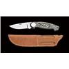 Image 1 : Outstanding signed Jimmy Lile fancy folding knife with Lile-marked leather scabbard, both in as new 