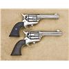 Image 1 : Pair of Colt single action army revolvers, .38-40 caliber, 4-3/4” barrels, nickel plated, first gene
