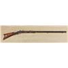 Image 1 : Heavy barrel half stocked Plains type percussion rifle, .44 cal., 42” octagon barrel, with script in