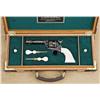 Image 1 : Historically important Leather bound deluxe wood cased custom Colt engraved and 24 K gold inlaid SAA