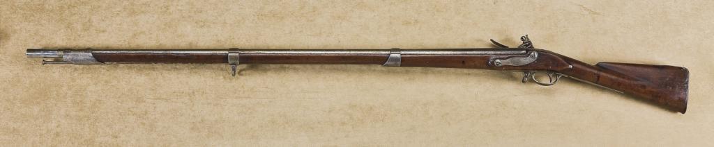 U.S. Springfield flintlock rifle dated 1811, .69 cal., 44” barrel, wood ...