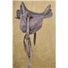 Image 1 : Authentic Confederate Officer’s style leather saddle in overall fair condition showing considerable 