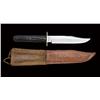 Image 1 : Small hunting knife, approx. 8-3/4” overall with 4-7/8” clip blade with false edge. Blade is unsharp
