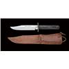 Image 2 : Small hunting knife, approx. 8-3/4” overall with 4-7/8” clip blade with false edge. Blade is unsharp