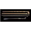 Image 1 : Lot of 5 swagger sticks and riding crops. One from veribre , one carved horn, one silver tipped, one