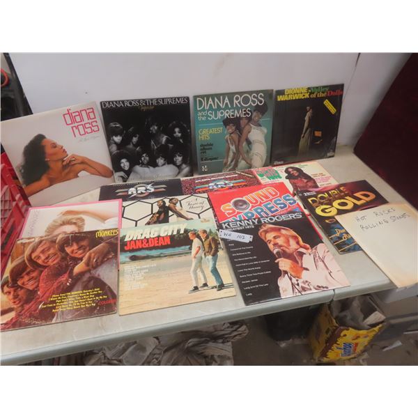15 LP Records Including Diana Ross, Dione Warwick Etc