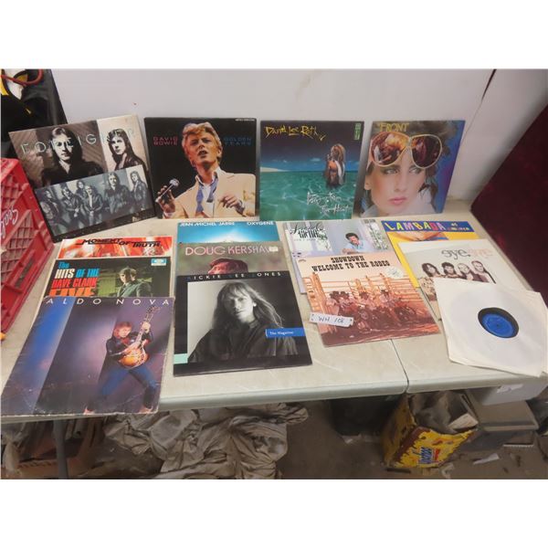 14 LP Records Including Foreigner, David Bowie David Lee Roth Etc