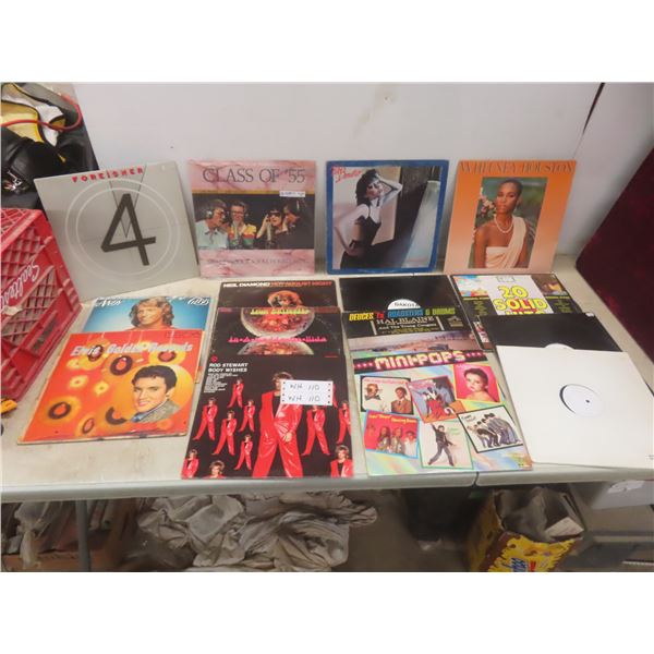 15 LP Records Including Foreigner Andy Gibb Elvis Neil Diamond Etc