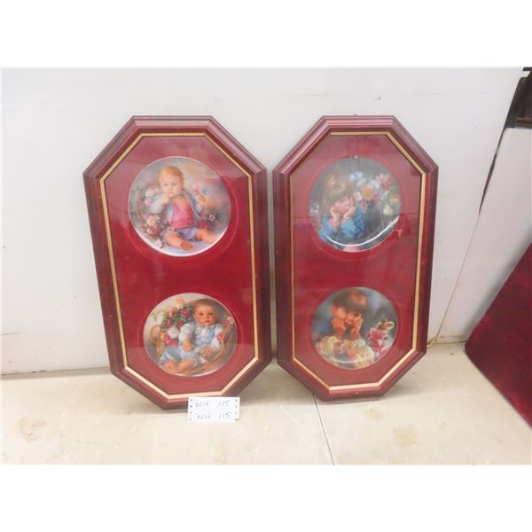 Set of 2 "Reflection of Youth" 4 Collector Plate Display