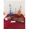 Image 1 : Lot of 4 Replica Guitars with Display Stands