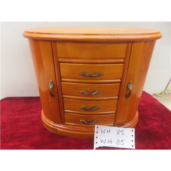 Large Wooden Jewellery Box Filled with Jewellery