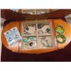 Image 3 : Large Wooden Jewellery Box Filled with Jewellery
