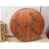 Image 2 : Wooden Wall Wine Rack and Coat of Arms Display, 24" X 24"
