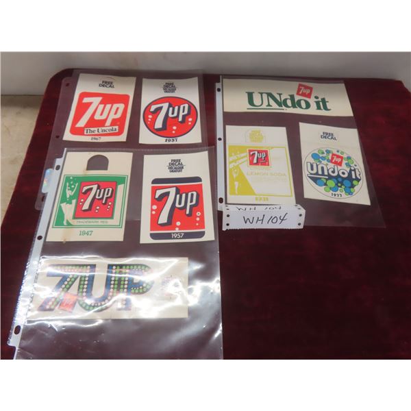 Complete Set of 1970s Uncola Campaign Original Stickers and Decals