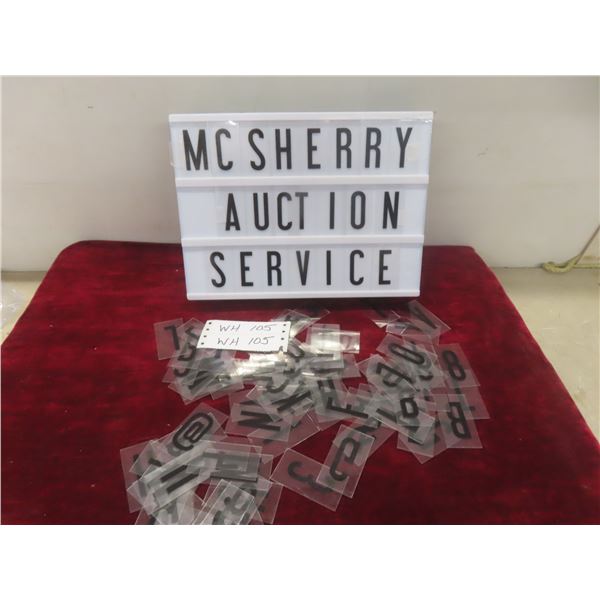 Light-up Display Board with Interchangeable Letters and Numbers, 9" X 12"