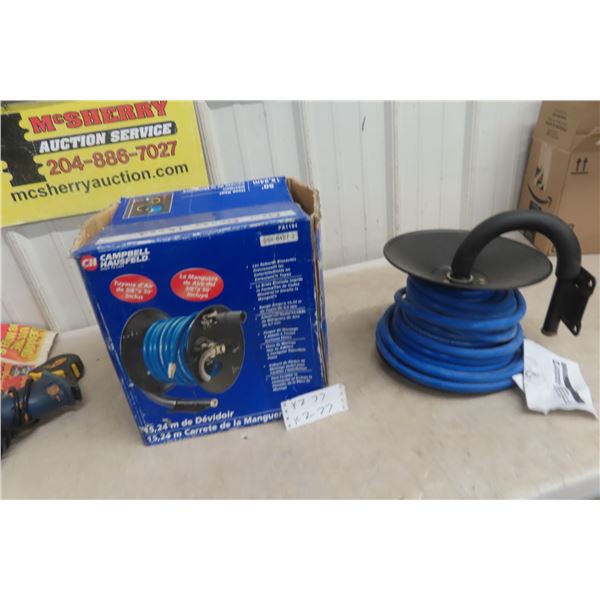 Campbell Hausfeld Hose Reel and 3/8" X 50 Air Hose