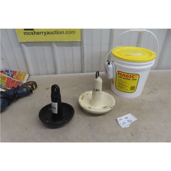 Magic Bait Bucket and 2 Anchors 10 Lb and 8 Lb