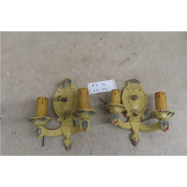 2 Antique Wall Mount Sconces