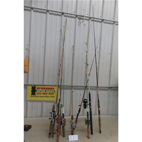 Ten Fishing Rods and Reels