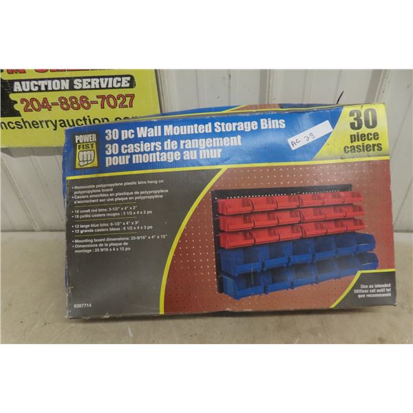 New 30-Piece Power Fist Wall-mount Storage Bins