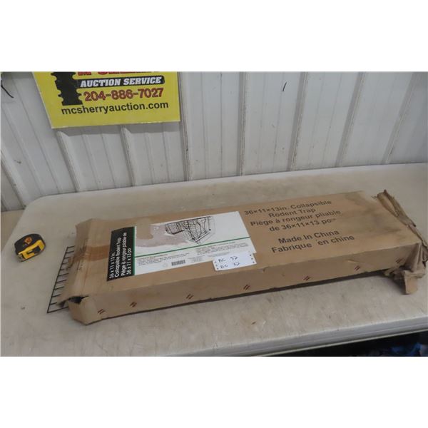 Collapsible Rodent Trap, 36" X 11" X 13", New in Box