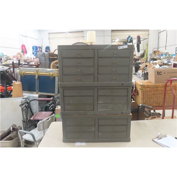 Three-Piece National Cash Register Drawers, Total Size 40" x 29" x 19"