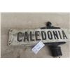Image 2 : Caledonia Cr. 2-Sided Street Sign, Metal Embossed, With Cast Bracket Mount