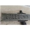 Image 7 : Caledonia Cr. 2-Sided Street Sign, Metal Embossed, With Cast Bracket Mount