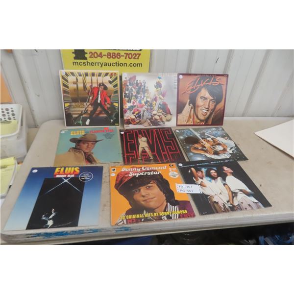 Nine Records Including Elvis Presley, With Plastic Sleeves, And More