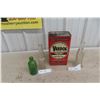 Veedol One Gallon Oil Can And 3 Glass Pop Bottles