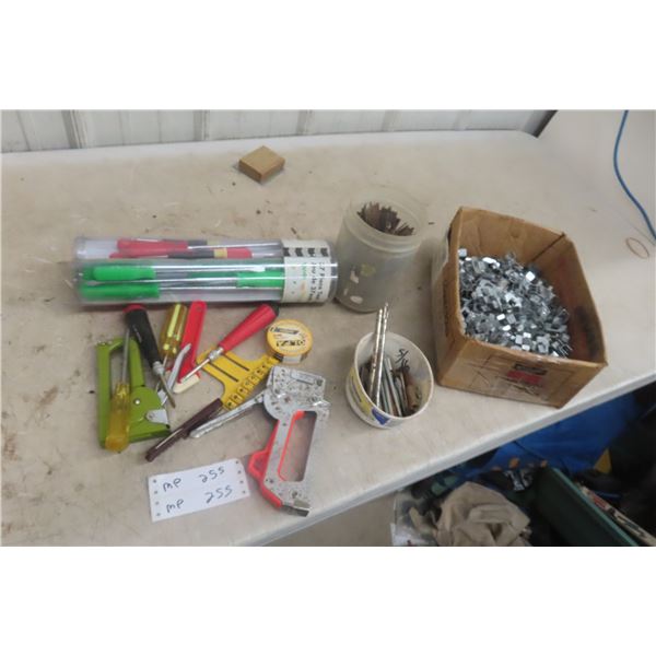 Drill Bits; 37 Screwdriver Tool Set; Staple/Plywood Clips, and More