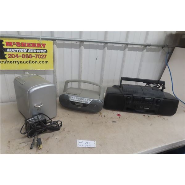 2 Radio/CD Players + Portable Fridge