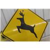 Image 2 : Moose/Deer Warning Highway Sign — 30" (Rare - No Bullet Holes)