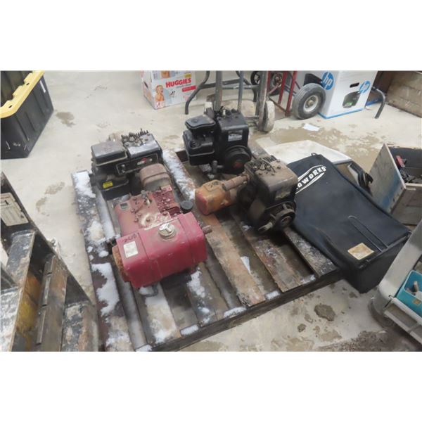 4 Briggs & Stratton Engines: 8 Hp, 4 Hp, And 2x 5 Hp;Grass Catch For Push Mower And Misc Parts