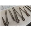 Image 3 : 11 Blacksmith Forge Tongs + Pipe Wrench