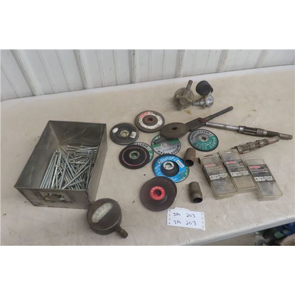 Angle Grinder Disc, McCormick-Deering Vacuum Gauge; Expansion Reamers, and More