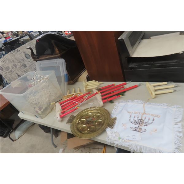 Knot Lights/Electric Candle; Brass Ceremony Tray; Storage Tub