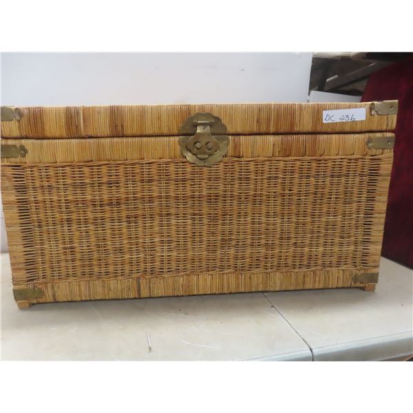 Wicker Trunk, 16 1/2" x 32" x 16".