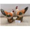Pair Of Ceramic Roosters, Tallest 11 1/2".
