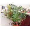 Image 8 : Silk Fern In Ceramic Pot With Metal Stand, Approx. 36" High with Additional Bouquet Flowers.
