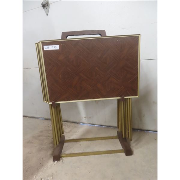 6 Vintage TV Tables With Stand.