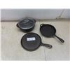 Image 1 : 2 Cast Iron Fry Pans And A Pampered Chef Rockcrok With Lid.