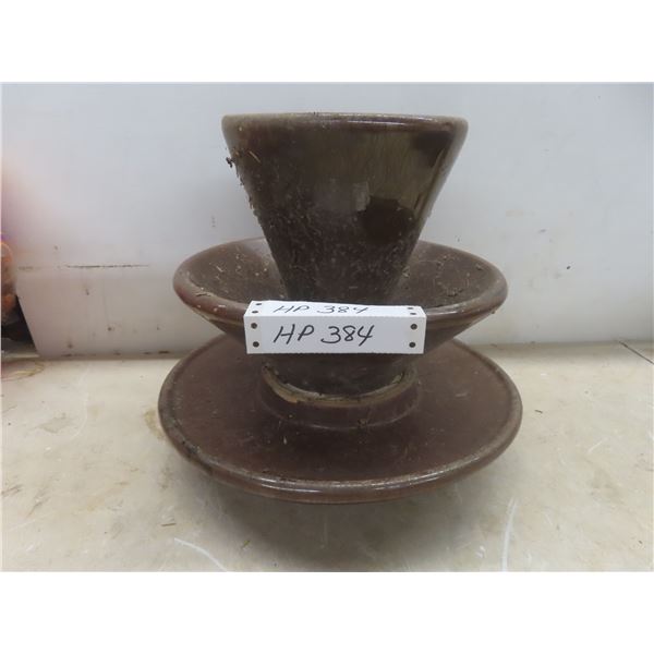 Vintage Glazed Ceramic Electrical Insulator, 12" H x 10" Across.