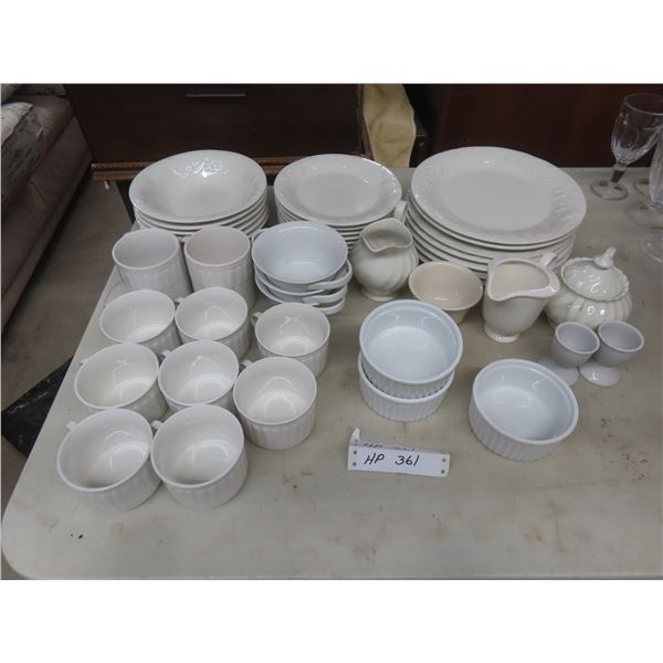 Dishware Set With Creamers, Egg Cups, Sugar Bowl and More