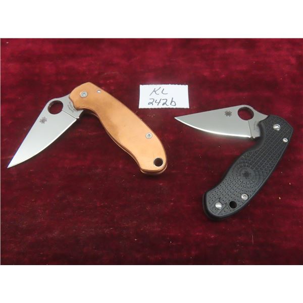 2 Spyderco Folding Knives